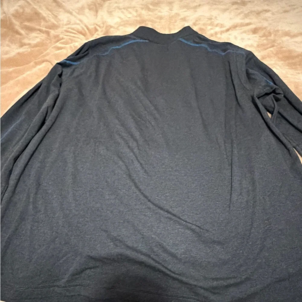 NWT TASC Performance Men’s Dark Gray Quarter-Zip Pullover with Blue Piping XXL